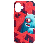 Mostro blu nel labirinto rosso Custodia per iPhone 16