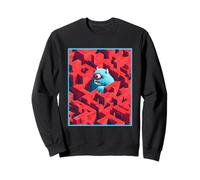 Mostro Blu nel Labirinto Rosso Felpa