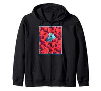 Mostro Blu nel Labirinto Rosso Felpa con Cappuccio