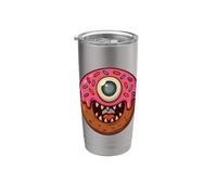 Mostro ciambella con occhio Halloween Bicchiere termico in acciaio inox doppia parete