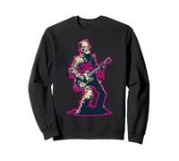 Mostro di Frankenstein con Una Chitarra e Un Logo Death Rock Felpa