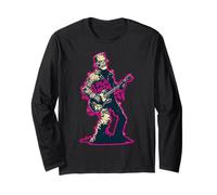Mostro di Frankenstein con Una Chitarra e Un Logo Death Rock Maglia a Manica