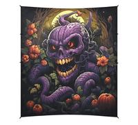 Mostro Di Halloween Tenda da Spiaggia Facile da Montare,Parasole per Campeggio con Sacchi di Sabbia,Palette e Picchetti Ideale per Picnic