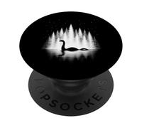 Mostro di Loch Ness in acqua silenziosa sotto le stelle della sera PopSockets PopGrip Adesivo