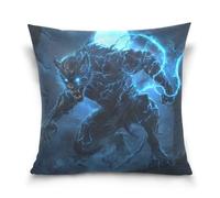Mostro Lupo Cool Blue Flame piccole ragazze federe cuscino raso federe Home Decor per divano casa 45,7 x 45,7 cm