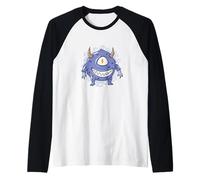 Mostro Peloso di Halloween con Un Occhio Maglia con Maniche Raglan
