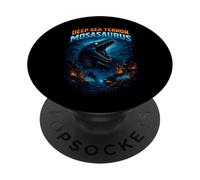 Mostro predatore di creatura oceanica Mosasaurus del terrore del mare profondo PopSockets PopGrip Adesivo