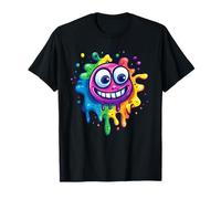 Mostro sorridente colorato Splash Expression Fun Maglietta