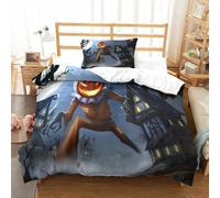 mostro zucca Copripiumino Stampato in 3D Microfibra La casa infestatas Con Chiusura A Zip Ideale Per Bambini E Ragazzi Decorazione Moderna Single（135x200cm）