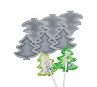 mostsom 2 pz/lotto albero di Natale in silicone lecca-lecca caramelle stampo fatto in casa bambini torta cioccolato biscotti strumenti di decorazione stampo cottura pasticceria (B_ albero di Natale)