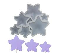 mostsom 2 pz/lotto in resina ispessita in silicone epossidico stampo a forma di stella lecca-lecca stampo stampo fondente decorazione torte strumenti da cucina utensili da forno (H_ stella)