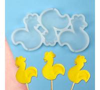mostsom 2 pz/lotto Mini Gallo Design Epossidico Lecca Stampo in Silicone Cioccolato Cake Mold Fondente Cake Decoration Tools Cucina Bakeware (A_ Gallo)