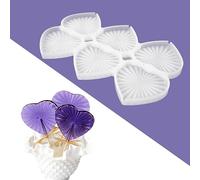 mostsom Stampi in silicone per lecca-lecca, cioccolatini e caramelle, stampo per torte fai da te, a forma di cuore, per torte e pasticceria, 2 pezzi (D a forma di cuore con diamanti)