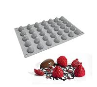mostsom Stampo in silicone a 35 cavità 3D a forma di lampone, per fondente, cioccolato, caramelle, pasta di gomma, argilla polimerica, resina, cucina, cottura, zucchero, artigianato, torte, cupcake,