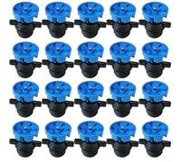 MoSundi 20 ugelli nebulizzatori con filettatura G1/2, teste irrigatori a 4 getti, irrigazione per serre e giardini, per atomizzazione fine, piante, erba, orto, per arancione e blu (blu)