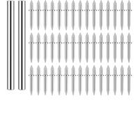 MoSundi 200 chiodi in acciaio zincato senza saldatura con filettatura a doppia testa per installazione di battiscopa su pareti in cemento, argento