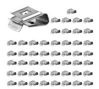 MoSundi 50 clip per cavi solari in acciaio inossidabile 304 per la gestione dei cavi del modulo fotovoltaico, adatte fino a 2 cavi, installazione senza attrezzi, protezione dei bordi svasati, argento