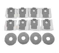 MoSundi Accessori di ricambio per aspirapolvere robot Roborock QV 35A / QR 798 / QR 598, 8 sacchetti per la polvere, 4 panni mocio