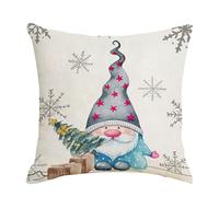 MoSundi Affascinante copertura in poliestere stampato blu natalizio per decorazioni domestiche festive