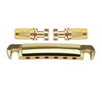 MoSundi Barra di arresto per chitarra ponte con borchie per chitarre elettriche LP e SG, argento oro