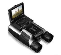 MoSundi Binocolo digitale con fotocamera, ingrandimento 12x, schermo LCD IPS da 2,4", video 2,5K e foto da 48 MP, supporta MicroSD da 128 GB, compatibile con treppiedi, argento