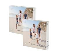 MoSundi Cornice portafoto in acrilico double-face, 13 x 18 cm, trasparente, per una cornice moderna per la decorazione domestica, facile da inserire con chiusura a scatto, confezione da 2