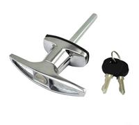 MoSundi Heavy Duty T-Handle Lock per camion Cap Camper Shell Door Hardware Chrome Mount Security Latch con kit di installazione (A)