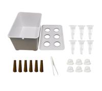 MoSundi Kit per coltivazione idroponica indoor: sistema di coltura dell'acqua autoirrigante per erbe, fioriera in plastica con coppe per germogli, bianco/nero/verde