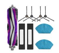 MoSundi Kit spazzola a rullo di ricambio e filtro per robot aspirapolvere Midea M71CN M7/i10, include 1 spazzola a rullo, 2 filtri, 4 spazzole laterali, 2 stracci, viola nero