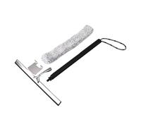 MoSundi Lavavetri telescopico per la casa, 2 in 1, manico regolabile, con lama in silicone per una pulizia senza striature, include gancio e panno di copertura