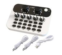 MoSundi Little Bee Mobile Live Broadcast Sound Card con microfono a condensatore altamente sensibile, effetti sonori variabili, per live streaming e audio professionale, nero