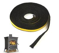 MoSundi Nastro sigillante per porta del camino, 4 m, 10 x 2 mm, in cotone, per sostituzione di pannelli in vetro e guarnizione di espansione resistente al calore, grigio