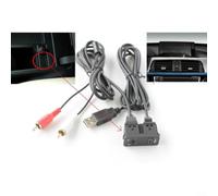 MoSundi Pannello di ingresso AUX per auto con e per presa RCA per BMW, cavo di interfaccia audio da 150 cm per Alpine per pioneer per unità principali Sony, nero