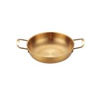 MoSundi Pentola per paella in acciaio lucido, 24 cm, resistente alla | Esterno lucidato a specchio, acciaio antiruggine, dimensioni 24 cm, ideale per piatti di riso, costruzione