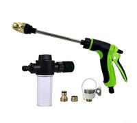 MoSundi Pistola ad acqua ad alta pressione con ugello rotante a 360°, testa elettrolitica, spruzzatore per tubo da giardino, lavaggio auto e pulizia esterna, grilletto on/off (giallo) (verde)