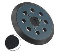 MoSundi Platorello di supporto per levigatrice orbitale a 8 fori, 125 mm, compatibile con Makita BO5030/BO5041 e DeWalt DW420/DW421, nero