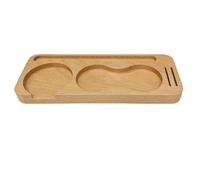 MoSundi Porta manomissione caffè in legno per portafiltro 51 53 58 mm, organizer distributore e supporto per attrezzi con spazzola e disco, in legno di faggio da 58 mm