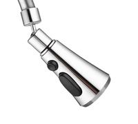 MoSundi Rubinetto da cucina girevole a 360° in ABS con modalità a doppio getto e filettatura maschio G1/2, attacco di ricambio per rubinetto argentato per lavare verdure o piatti