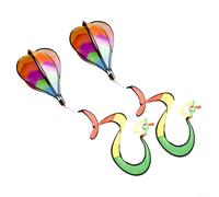 MoSundi Set di 2 girandole a vento a forma di palloncino con vibrante geometria 3D rotante per cortile e balcone