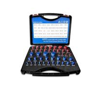 MoSundi Set di 44 calibri per dadi e bulloni per misure SAE e metriche, acciaio al carbonio, rosso e blu, con scatola organizer