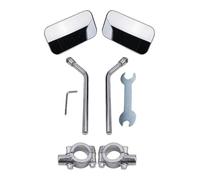 MoSundi Specchietto retrovisore vintage per bicicletta con vetro convesso infrangibile e supporto per manubrio in metallo, per bici Cruiser, trasparente, 22,2 mm, confezione da 2