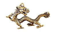 MoSundi Statua del drago mitico in bronzo, 55 x 30 mm, per la casa dello | Statuetta ornamentale in bronzo a forma di drago della bestia, per scrivania e