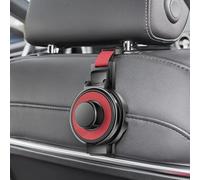 MoSundi Supporto multifunzionale per auto, per sedile posteriore, supporto per tazza, supporto per telefono e borsa da appendere, in ABS, 19 x 7,4 cm, nero per rosso