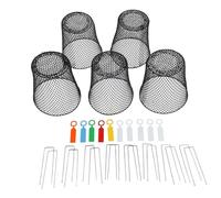 MoSundi Telone protettivo per piante da giardino, telaio in ferro, 23 x 23 x 15 cm, nero, per piante di varie dimensioni, 5 o 10 pezzi