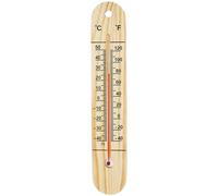 MoSundi Termometro igrometro in legno con doppia scala Celsius e Fahrenheit, design da parete in pino naturale o pioppo per una misurazione accurata della temperatura interna e dell'umidità, colore