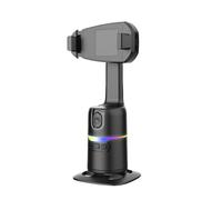 MoSundi Treppiede per smartphone con rilevamento automatico del viso e umano, rotazione a 360° e nessuna app necessaria per la registrazione video dal vivo, nero