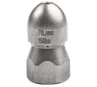 MoSundi Ugello per idropulitrice in acciaio inox, ad alta pressione per fognature a getto per pulizia pesante, filettatura G1/2 pollici, 6-8 fori (A)