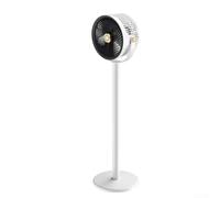 MoSundi Ventilatore da terra, oscillante a 360°, silenzioso, con diffusore di profumo, altezza regolabile, 5 modalità di ricarica di tipo C, per soggiorno, pavimento, 86,5 cm (bianco nero)