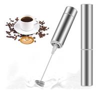 Mosuo Schiumalatte Frustino Montalatte Elettrico, Potente 19000rpm, Schiumino per Cappuccino, Matcha,Caffè Schiumoso, Latte Macchiato (Frother-Silver)
