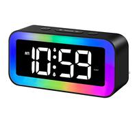 MOSUO Sveglia Digitale da Comodino,Sveglia da Comodino,Orologio Digitale da Tavolo, con Luce Notturna,2 Allarme, Snooze,Controllo Vocale, Luminosità Regolabile,Impostazioni Della Giornata Lavorativa
